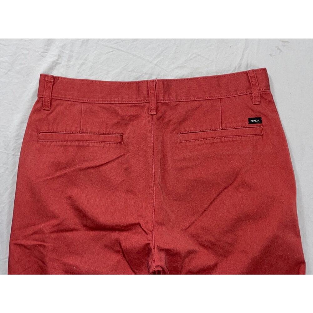 RVCA Flat Front 'The Week-End Chino' Shorts. Red, Men's Size 31. EUC!! - Picture 5 of 5